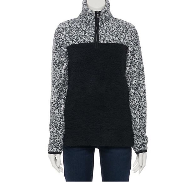 Sonoma Sherpa Quarter Zip Black Grey | S - Picture 1 of 5